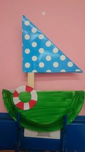 paper plate sailboat craft
