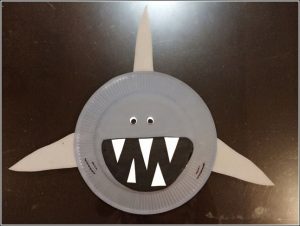 paper plate shark craft idea for kids