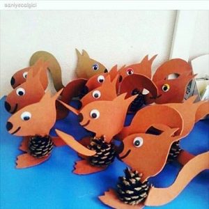 pine cone squirrel craft idea