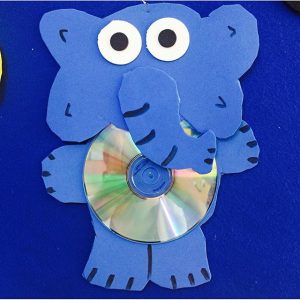 cd elephant craft idea for kids