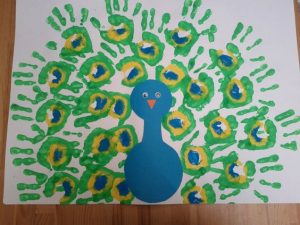 handprint peacock craft