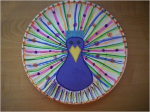 paper plate peacock craft