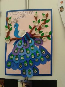 peacock bulletin board idea for kids (2)