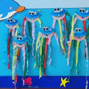 paper plate jelly fish craft