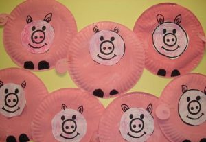 paper plate pig craft idea