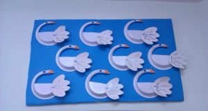 paper plate swan craft