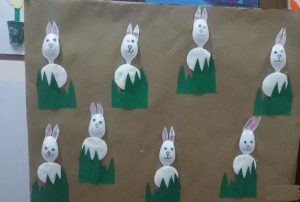 plastic spoon bunny craft idea for kids