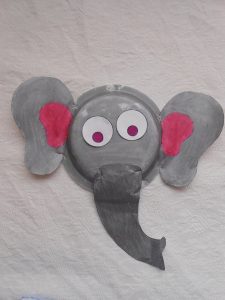 paper plate elephant craft