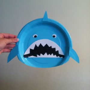 paper plate shark craft idea