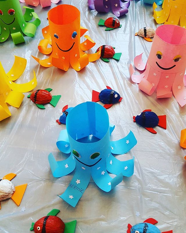 octopus craft paper roll toilet crafts preschool toddler preschoolactivities kindergarten idea animal worksheets
